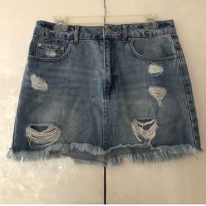 Forever 21 Ripped Denim Skirt